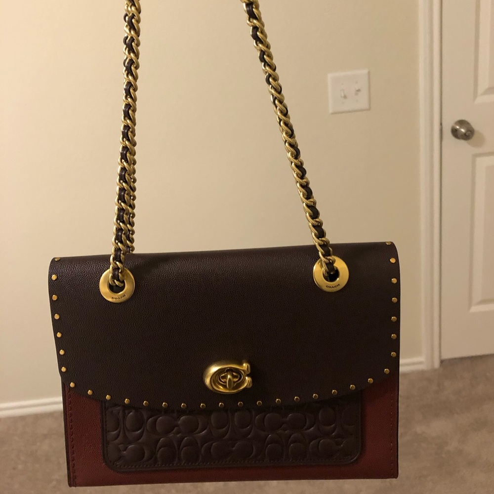 Coach Purse: Parker In Signature Leather w/ Rivets